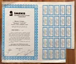 İmeks Sınai Mamuller Dış ve İç Ticaret Anonim Şirketi Hisse Senedi (1000 Hisse) HSS428 - Gökçekoleksiyon
