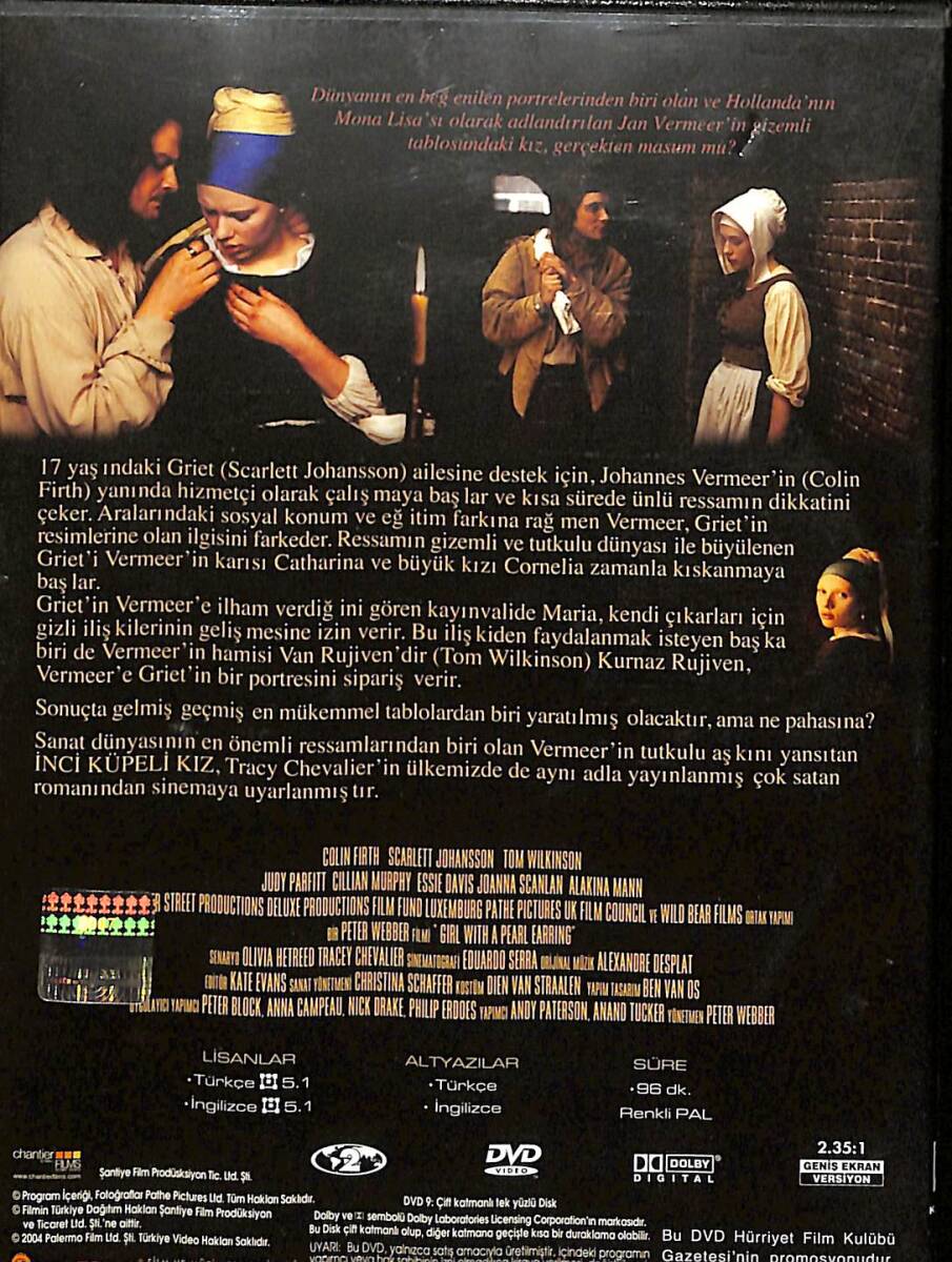 İnci Küpeli Kız DVD Film (İkinci El) DVD2668 - 2