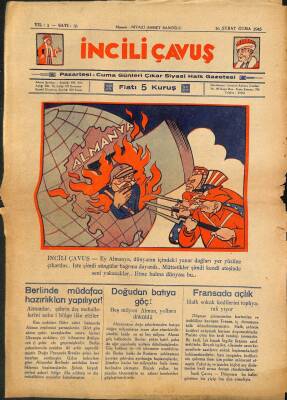 İNCİLİ ÇAVUŞ DERGİSİ 16 Şubat 1945 SAYI31 (İlk Baskı Orijinal - Ciltten Çıkma Değildir) NDR66849 - 1