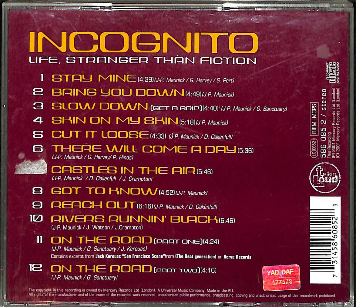 Incognito - Life, Stranger Than Fiction CD (İkinci El) CD4430 - 2