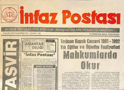 İnfaz Postası Gazetesi 15 Mart 1993 - Trabzon Kapalı Cezaevi 1991-1992 Yılı Eğitim Ve Öğretim Faaliyetleri GZ123370 - 1