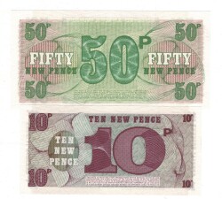 İngiliz Ordu Parası 10/50 New Pence 6.Seri Set ÇİL YKP8321 - 2