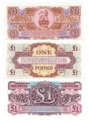 İngiliz Ordu Parası 1 Pound (1946-72) 2-3-4.Seri Set ÇİL YKP8320 - 2