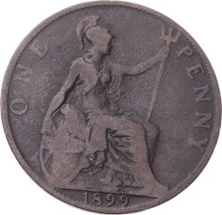 İngiltere 1 Penny 1899 *Kraliçe Victoria* Temiz+ YMP11237 - Gökçekoleksiyon