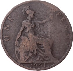 İngiltere 1 Penny 1901 *Kraliçe Victoria* Temiz YMP11239 - Gökçekoleksiyon
