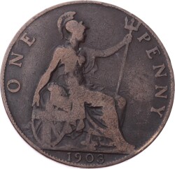 İngiltere 1 Penny 1903 *Kral Edward VII* Temiz YMP11240 - Gökçekoleksiyon