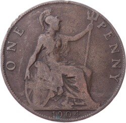 İngiltere 1 Penny 1904 *Kral Edward VII* Temiz YMP11241 - Gökçekoleksiyon