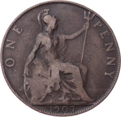 İngiltere 1 Penny 1907 *Kral Edward VII* Temiz YMP11244 - Gökçekoleksiyon