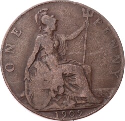 İngiltere 1 Penny 1909 *Kral Edward VII* Temiz YMP11246 - Gökçekoleksiyon