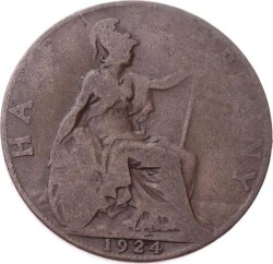 İngiltere ½ Penny 1924 *Kral George V* Haliyle YMP11252 - 1