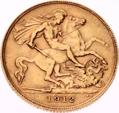 İngiltere 12 Sovereign 1912 Altın George V YMP10513 #555 - 1