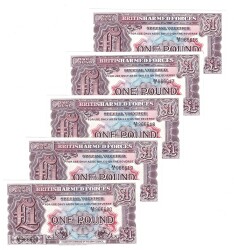 İngiltere 1948 Yılı 1 Pound Ordu Parası (5 Adet) - ÇİL YKP8817 - Gökçekoleksiyon