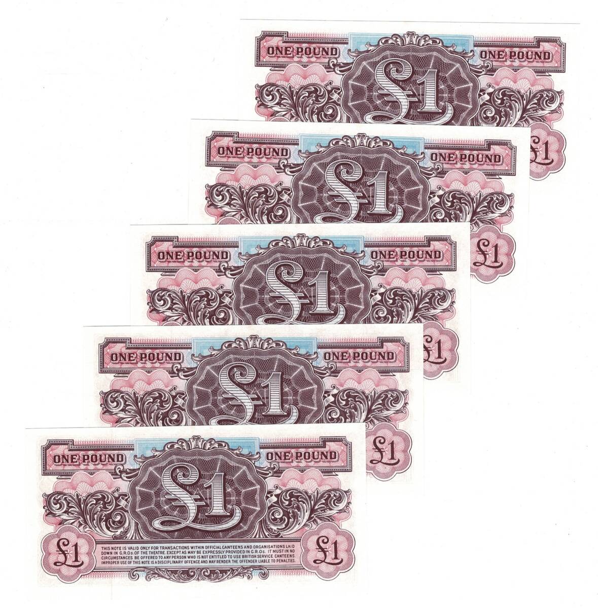 İngiltere 1948 Yılı 1 Pound Ordu Parası (5 Adet) - ÇİL YKP8817 - 2