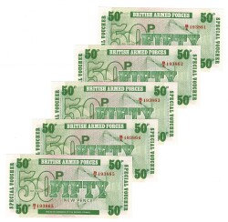 İngiltere 1972 Yılı 1 Pound Ordu Parası (5 Adet) - ÇİL YKP8820 - Gökçekoleksiyon