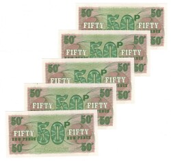 İngiltere 1972 Yılı 1 Pound Ordu Parası (5 Adet) - ÇİL YKP8820 - 2