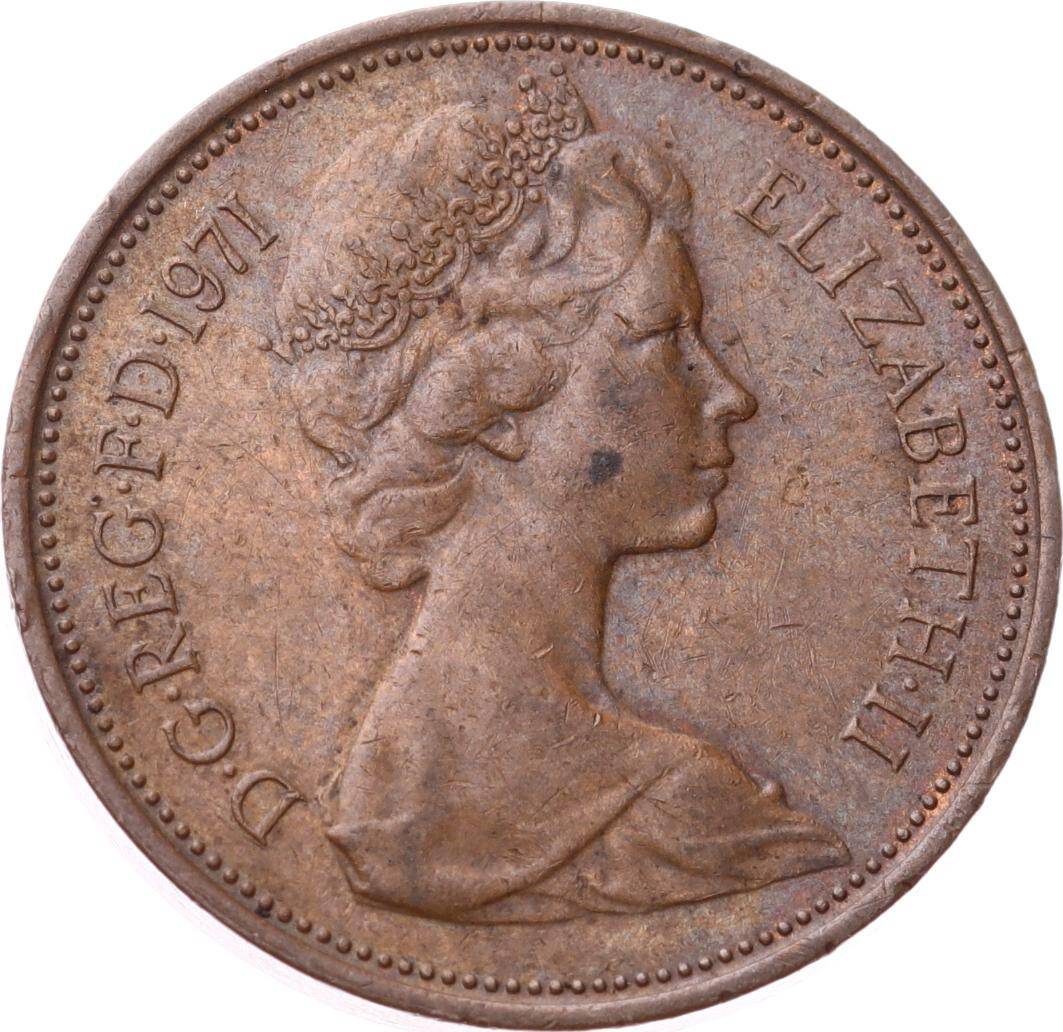 İngiltere 2 Pence 1971 *Kraliçe Elizabeth II* ÇÇT YMP11273 - 2