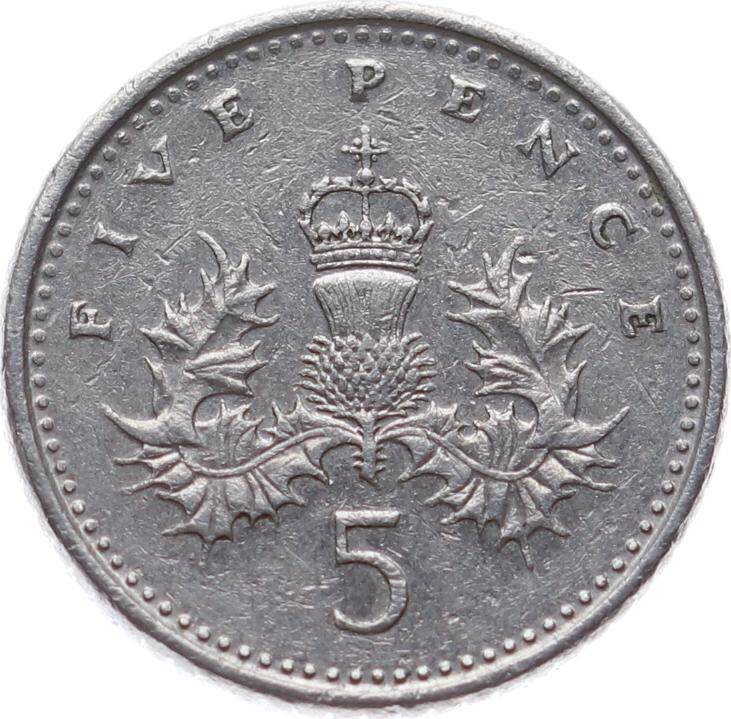 İngiltere 5 Pence 1991* Elizabeth II * ÇT+ YMP11069 - 2