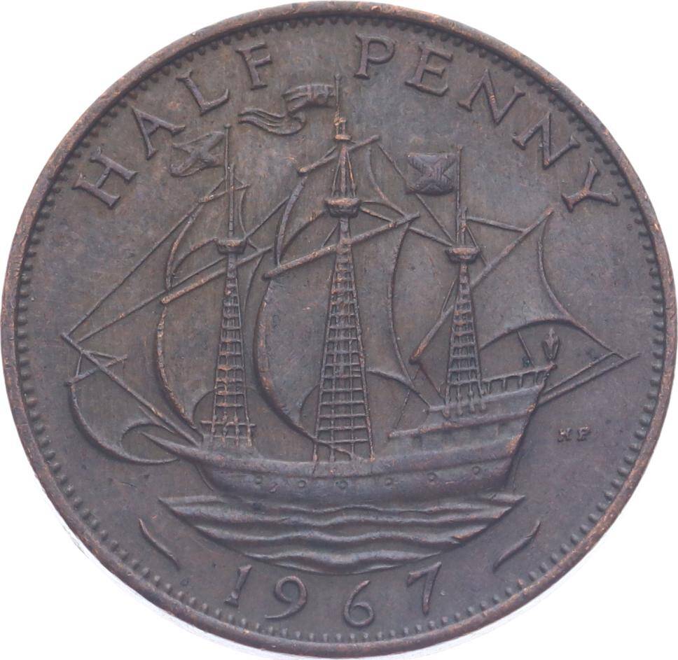 İngiltere Half Penny 1967 ' II.Elizabeth Dönemi ' ÇT+ YMP11195 - 1