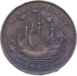 İngiltere Half Penny 1942 ' George VI Dönemi ' ÇT YMP11194 - Gökçekoleksiyon