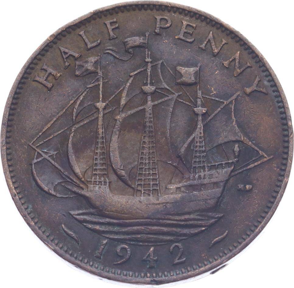 İngiltere Half Penny 1942 ' George VI Dönemi ' ÇT YMP11194 - 1