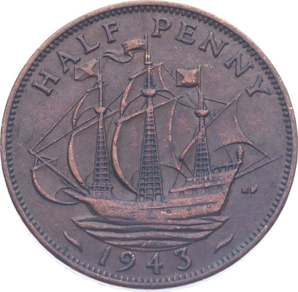 İngiltere Half Penny 1943 ' George VI Dönemi ' ÇÇT YMP11200 - 1