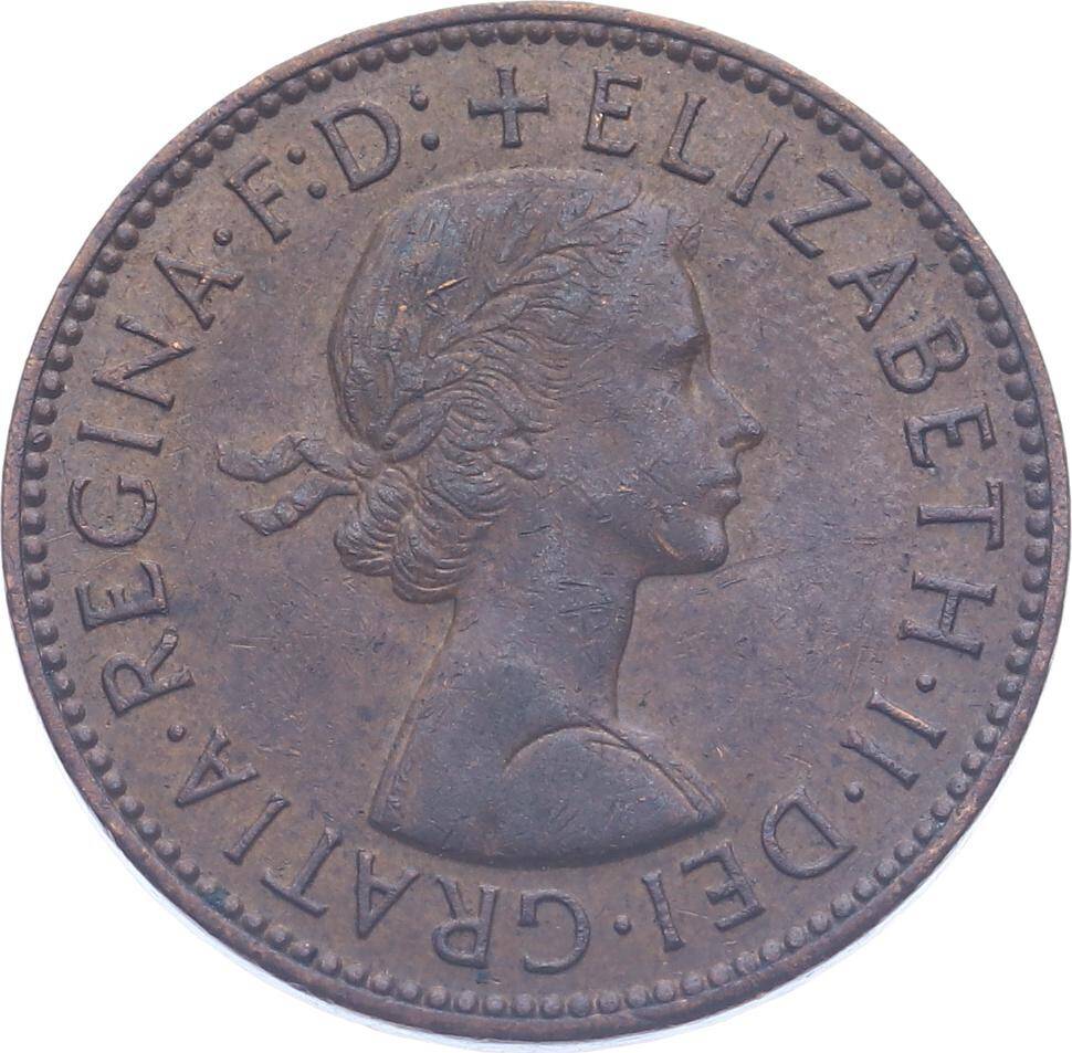İngiltere Half Penny 1966 ' Kraliçe Elizabeth II Dönemi ' ÇÇT YMP11197 - 2