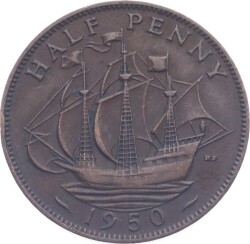 İngiltere Half Penny 1950 ' George VI Dönemi ' ÇÇT YMP11196 - Gökçekoleksiyon