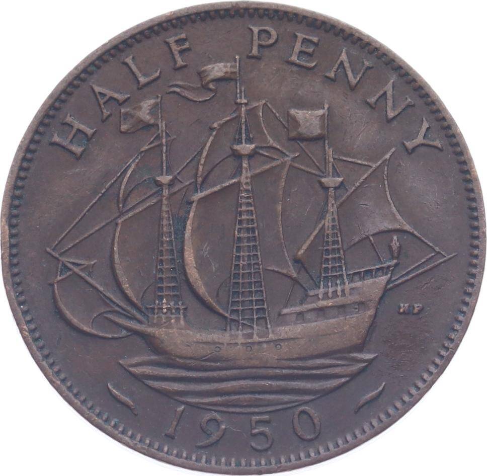 İngiltere Half Penny 1950 ' George VI Dönemi ' ÇÇT YMP11196 - 1