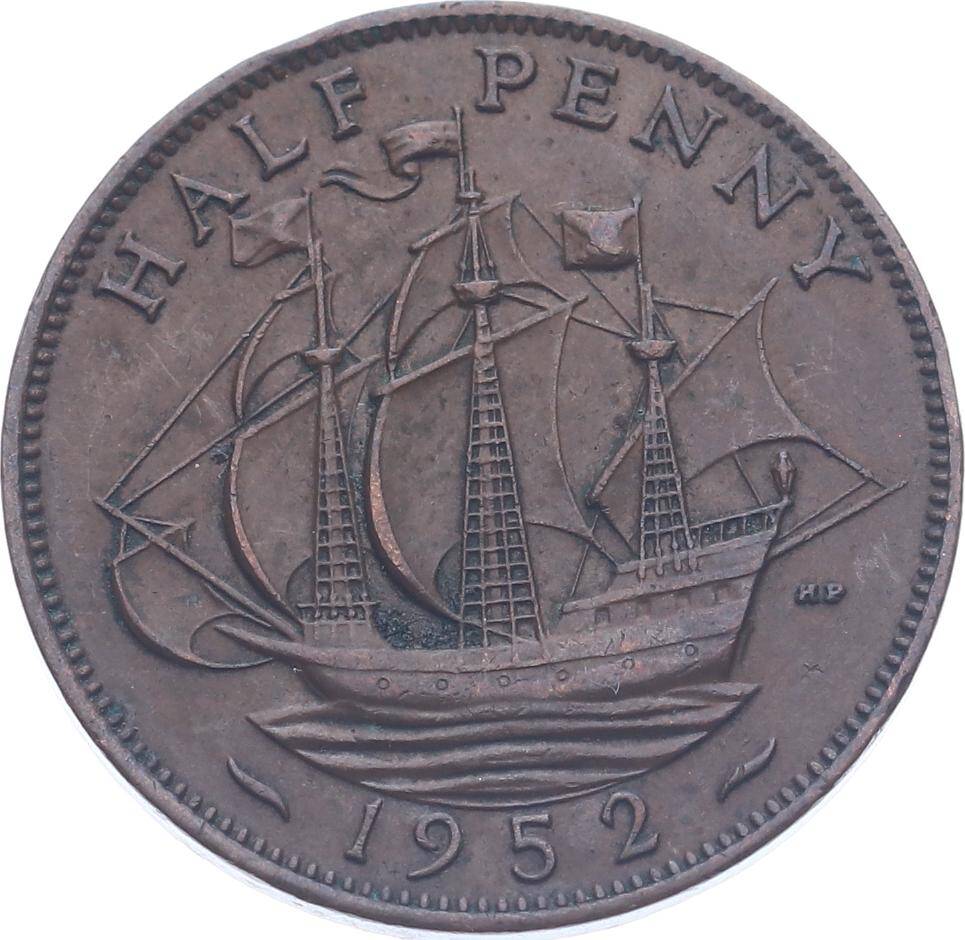 İngiltere Half Penny 1952 ' George VI Dönemi ' ÇÇT YMP11203 - 3