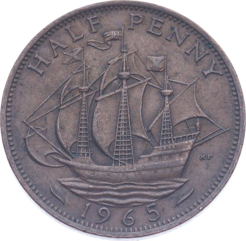 İngiltere Half Penny 1965 ' Kraliçe Elizabeth II Dönemi ' ÇÇT YMP11198 - 1