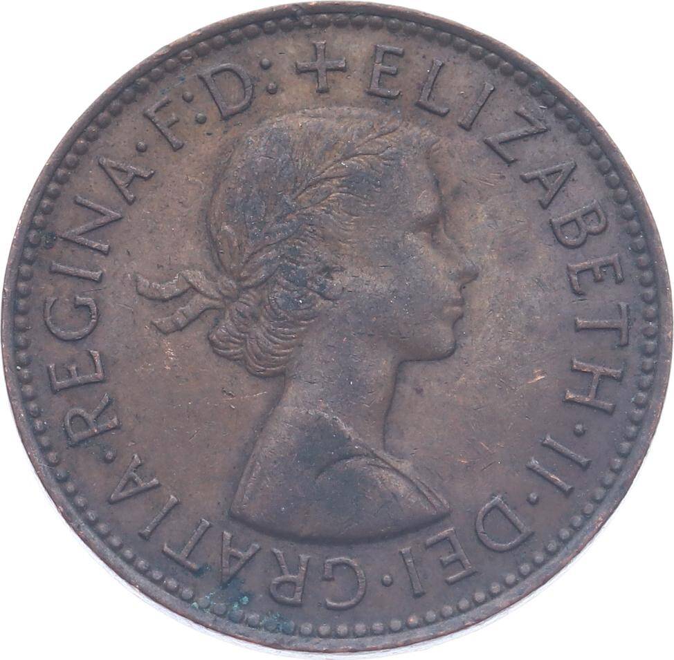 İngiltere Half Penny 1965 ' Kraliçe Elizabeth II Dönemi ' ÇÇT YMP11198 - 2