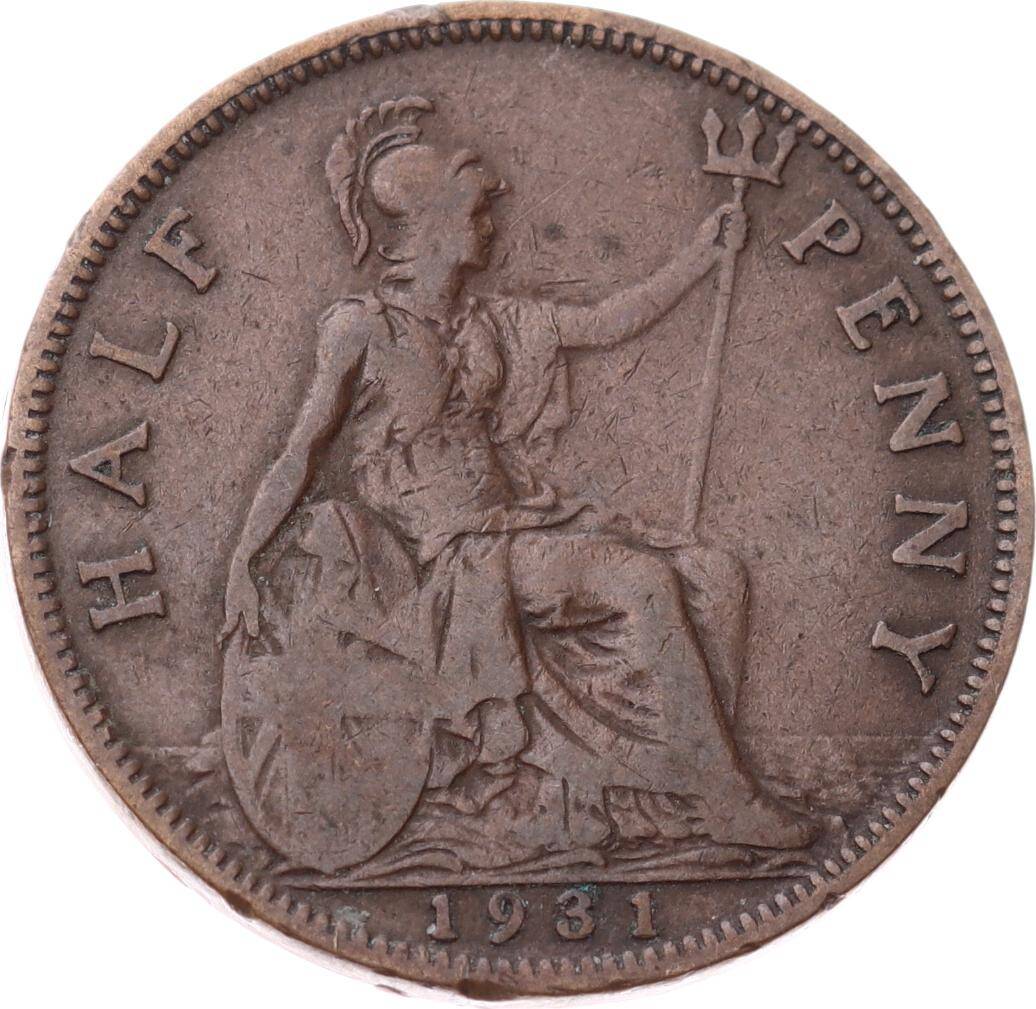 İngiltere ½ Penny 1931 *Kral George V* ÇT YMP11253 - 1