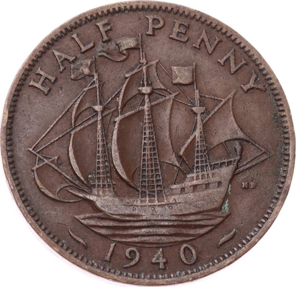İngiltere ½ Penny 1940 *Kral George VI* ÇÇT YMP11254 - 1