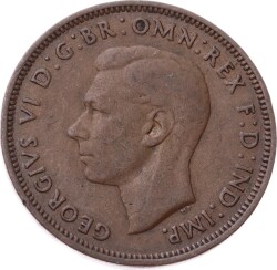 İngiltere ½ Penny 1943 *Kral George VI* ÇÇT YMP11255 - 2