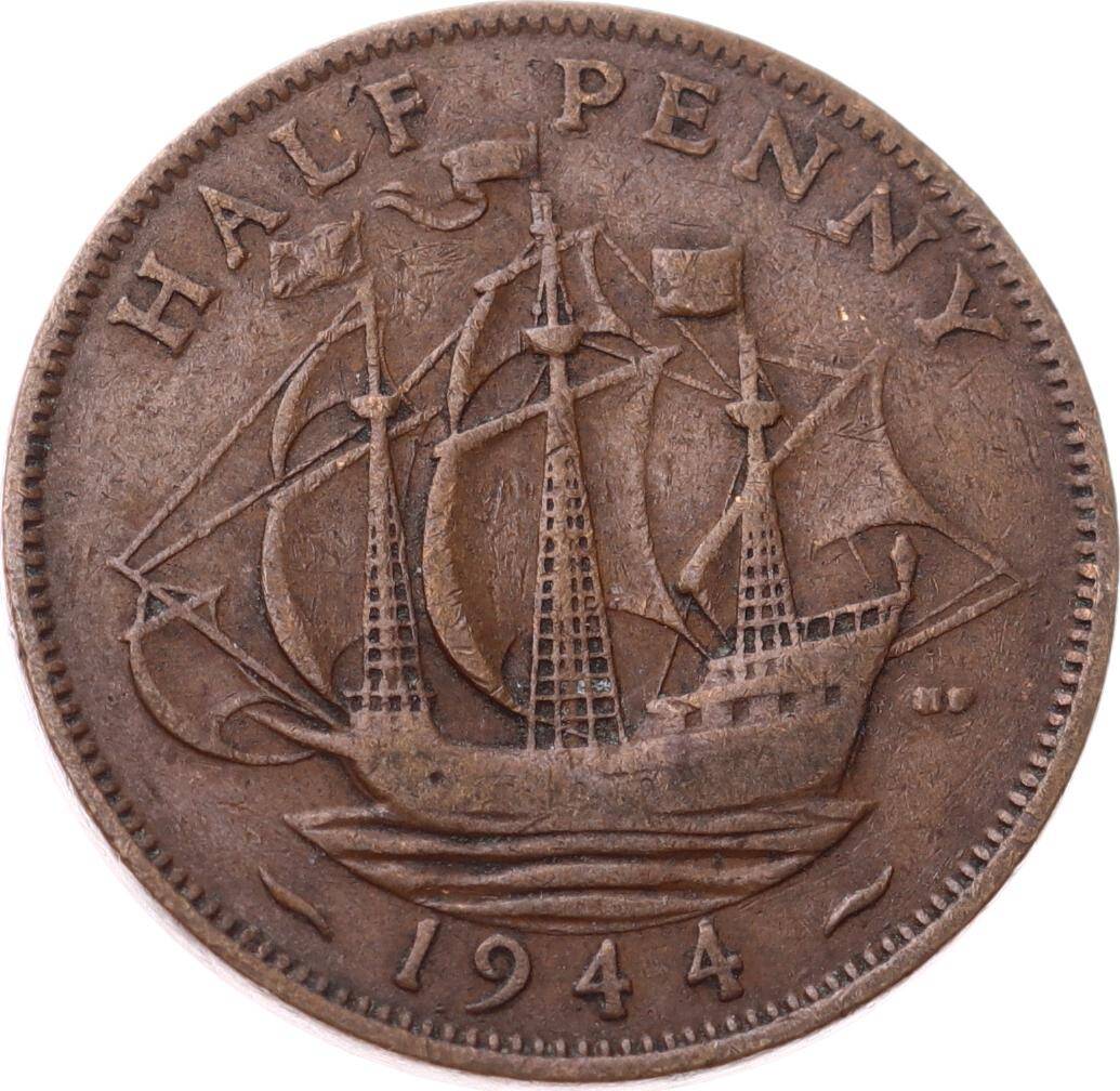 İngiltere ½ Penny 1944 *Kral George VI* ÇÇT YMP11256 - 1