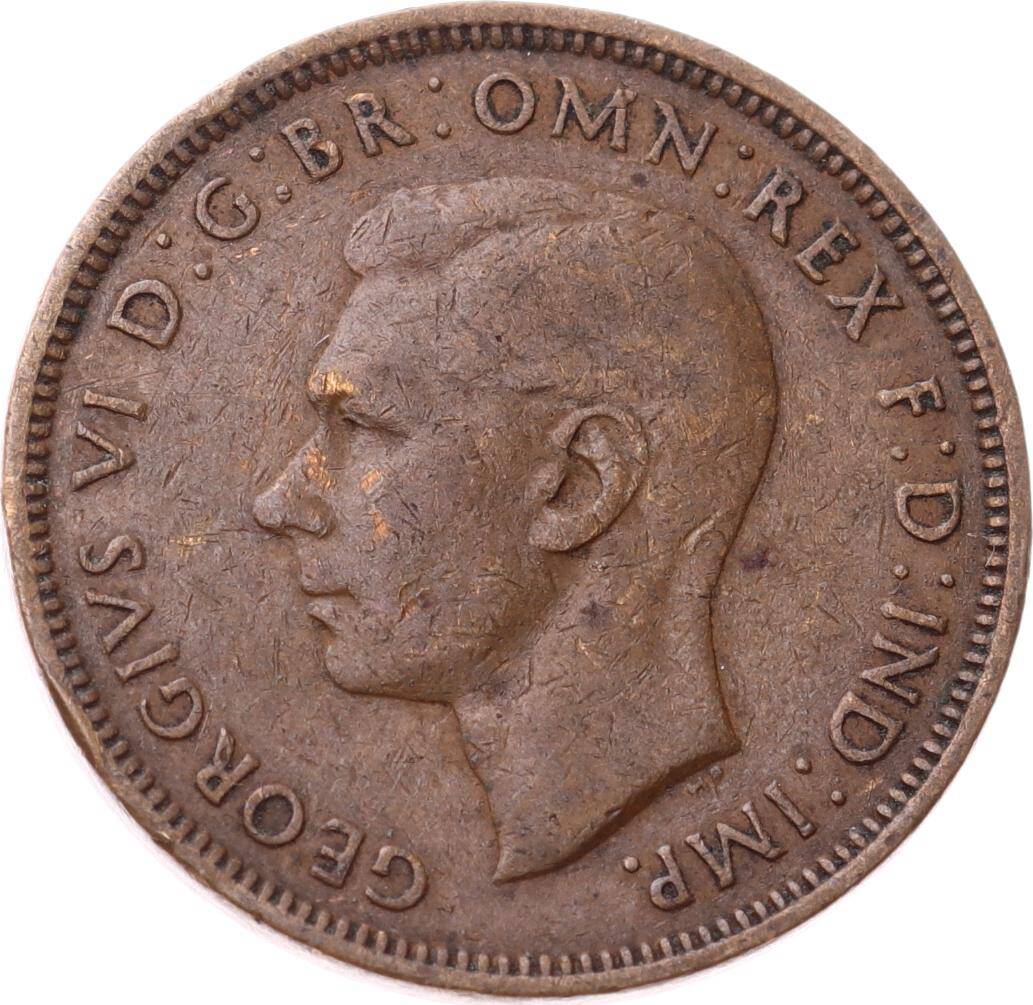 İngiltere ½ Penny 1944 *Kral George VI* ÇÇT YMP11256 - 2