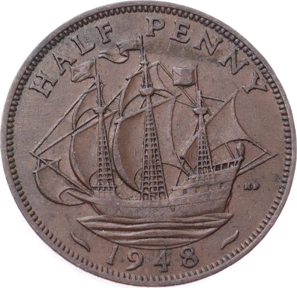 İngiltere ½ Penny 1948 *Kral George VI* ÇÇT YMP11258 - 1