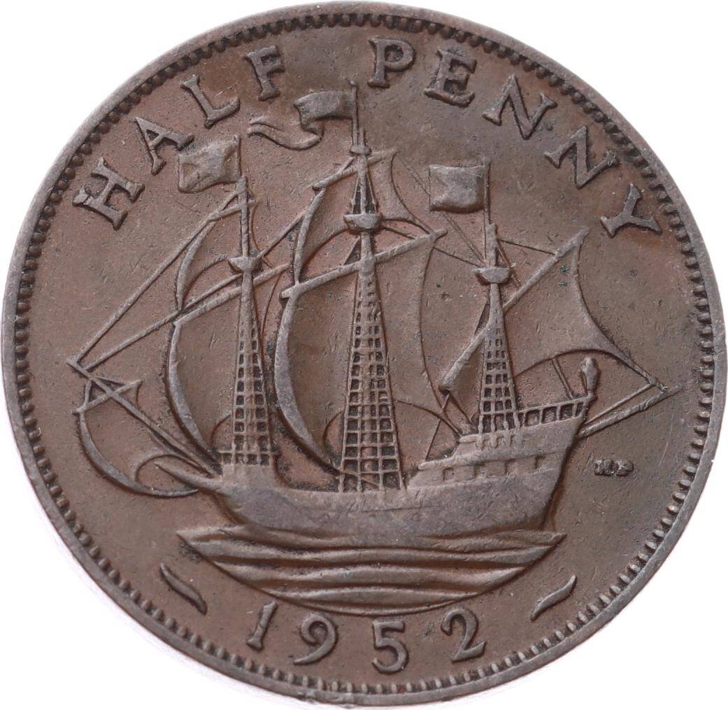 İngiltere ½ Penny 1952 *Kral George VI* ÇÇT YMP11260 - 1