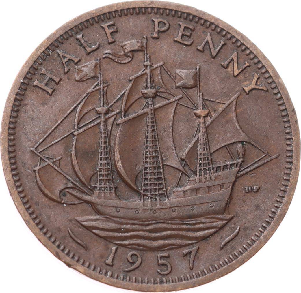 İngiltere ½ Penny 1957 *Kraliçe Elizabeth II* ÇÇT YMP11263 - 1