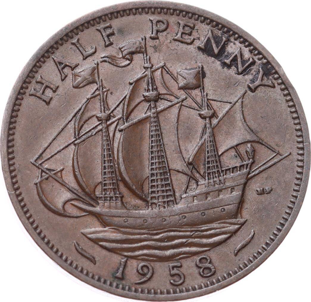 İngiltere ½ Penny 1958 *Kraliçe Elizabeth II* ÇÇT YMP11264 - 1