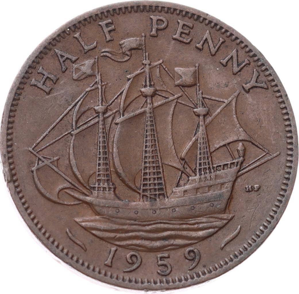 İngiltere ½ Penny 1959 *Kraliçe Elizabeth II* ÇÇT YMP11265 - 1