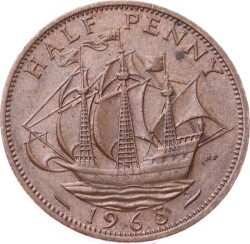 İngiltere ½ Penny 1965 *Kraliçe Elizabeth II* ÇÇT+ YMP11269 - Gökçekoleksiyon