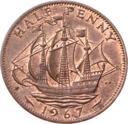 İngiltere ½ Penny 1967 *Kraliçe Elizabeth II* ÇİL YMP11271 - Gökçekoleksiyon