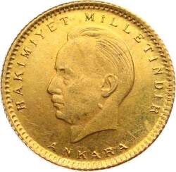 İnönü 25 Kuruş 1943 Meskük Kulpsuz Çil TCA249 255 - Gökçekoleksiyon