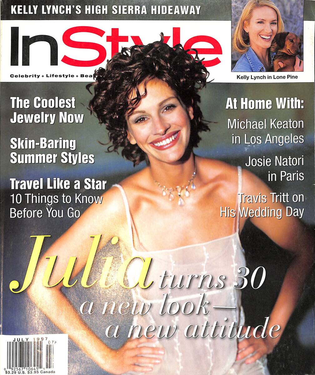 InStyle July 1997 - Julia Roberts Turns 30 a New Look - At Home With Michael Keaton İn Los Angeles NDR91883 - 1