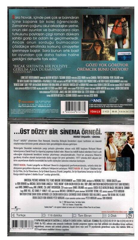 İntikam Oyunu Frost Nixon - 2 Adet VCD Film VCD728 - 2