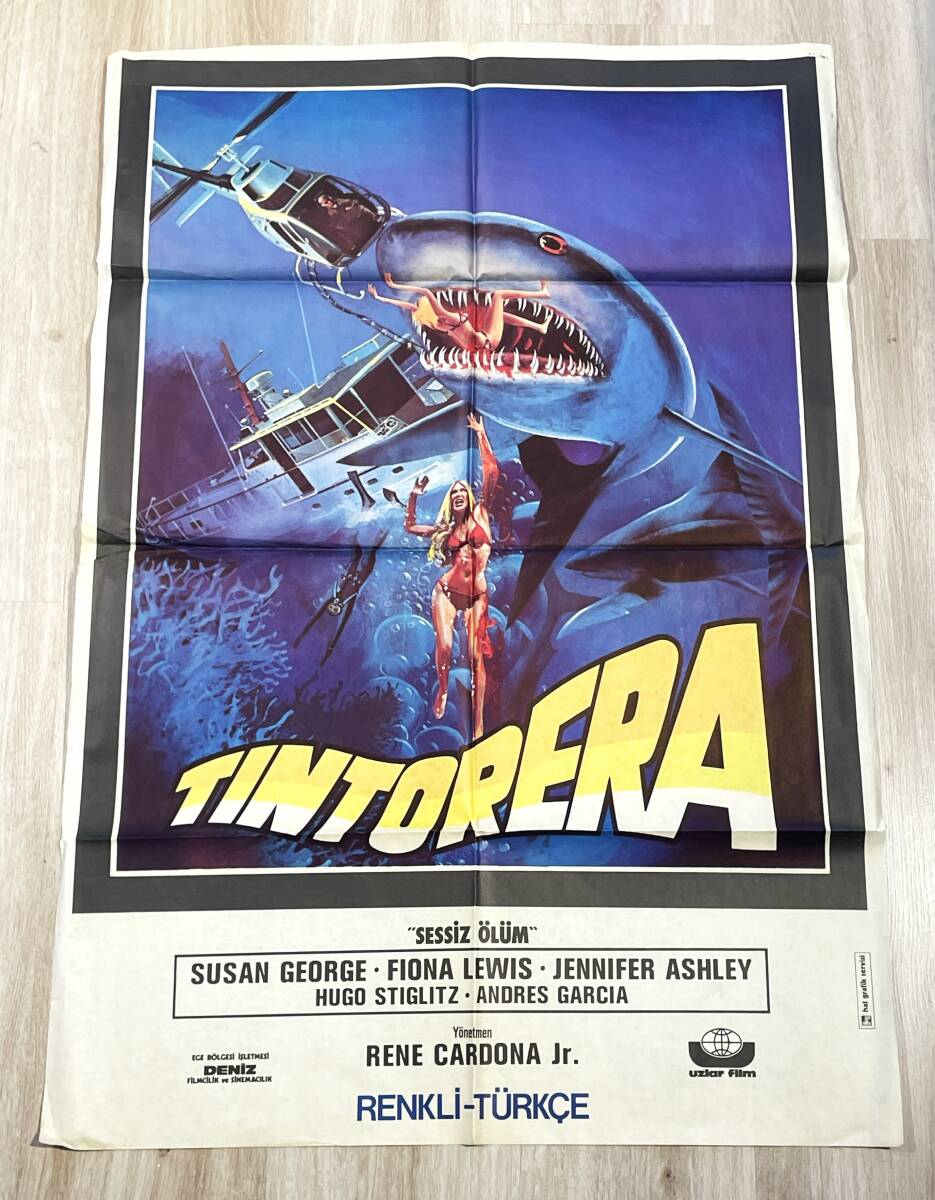 Tintorera - Sessiz Ölüm (1977) Orijinal Sinema Afişi - Uzlar Film / Deniz Filmcilik - Ultra Dev Boy (70x100 cm) AFIS6 - 1