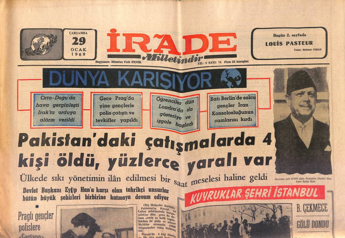 İrade Gazetesi 29 Ocak 1969 - TEKSİF , Sümerbank'a Ait Bütün Fabrikalarda Kademeli Bir Grev Plânı Uygulayacak GZ149390 - 1