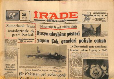 İrade Milletindir Gazetesi 28 Ocak 1969 - Irakta 15 İsrail Casusu İdam Edildi GZ117301 - 1