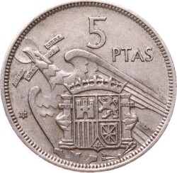  İspanya 5 Pesetas (1957) *General Francisco Franco Portreli* - ÇÇT YMP11303 - Gökçekoleksiyon